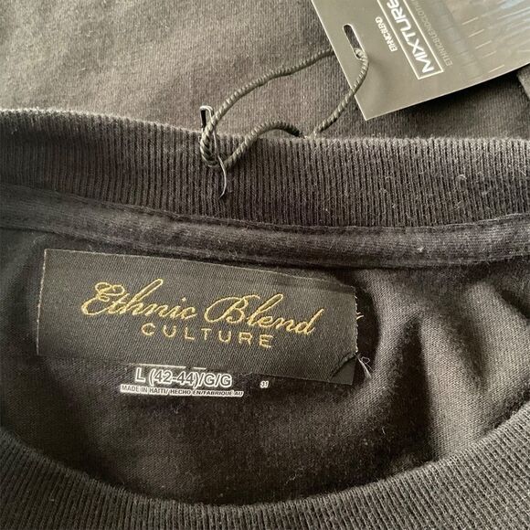 ETHNIC Blend Culture Men's Black Short Sleeve T-shirt NWT Size L - Picture 5 of 7